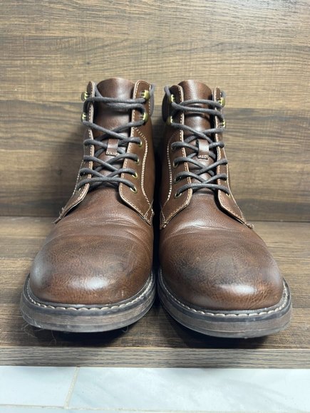 Club Room Mens Lace-Up Faux Leather Dress Chukka Boot 10.5M Lace Up Westin Tan - Picture 5 of 9